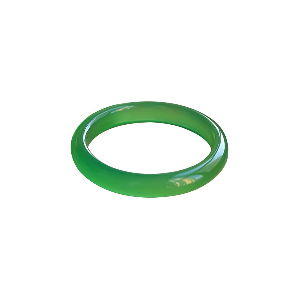 SnamicE Natural Ice Jade Bangle Bracelet for Women Green Chalcedony Jade Bangle Bracelet Good Luck Bangle Round Green Jade Stone Bangle for Woman Birthday Wedding,