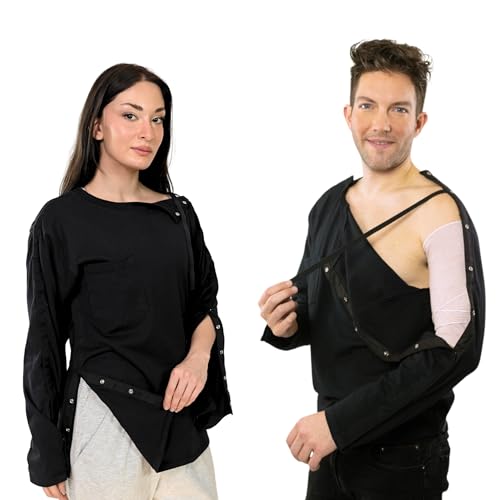Inspired Comforts Unisex Post-Surgery/Dialysis Shirt | Full Tearaway Design with Easy-Open Shoulder, Arm & Side Snaps