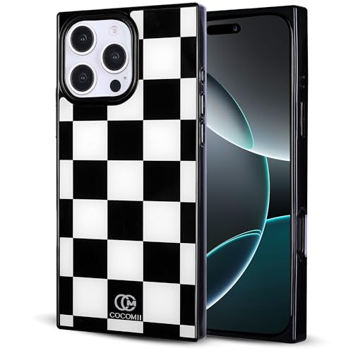 Image of COCOMII Rectangle for iPhone 16 Pro Max Case, Monochrome Checkered