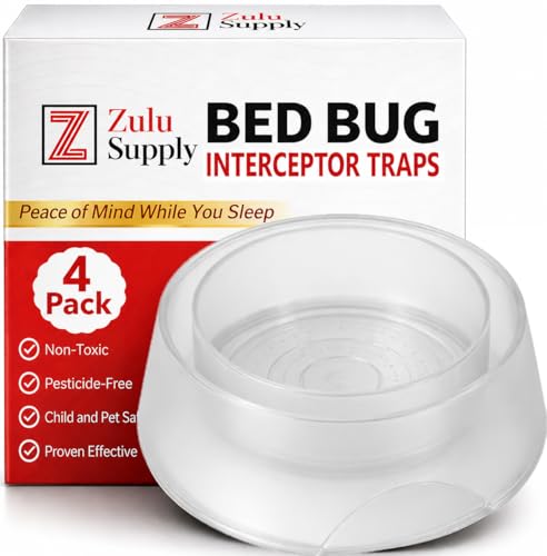 Trampas de chinches para patas de cama pack de 4 detectores pasivos transparentes universales 2