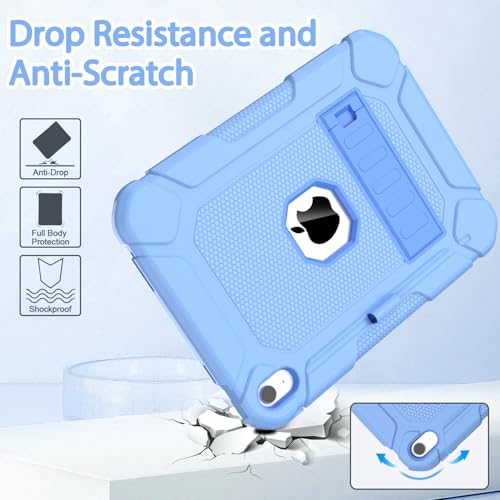 BMOUO Case for iPad (A16) 11th Generation 11 Inch 2025/iPad 10th Generation 10.9" 2022 - With Kickstand & Pencil Holder, Heavy Duty Shockproof Protective iPad Case, Blue by BMOUO - Image 4