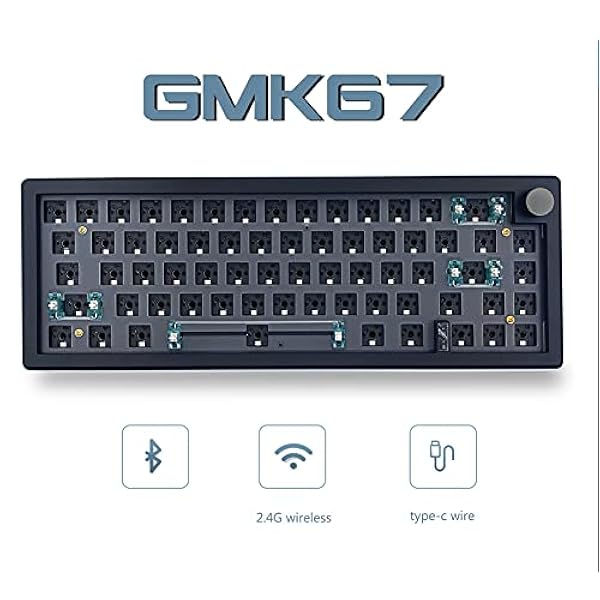 Evenden 67 Hot Swappable RGB Backlight Mechanische Toetsenbord Kit Bluetooth 2.4G Draadloos 3 Mode Aangepast DIY Toetsenbord Zwart