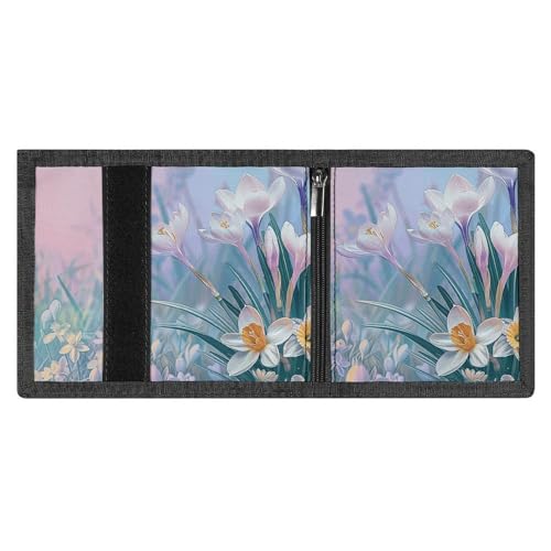 Blue to Peach Gradient Slim Wallets for Men Money Clip Card Holder Wallet Men's Trifold Wallet And Coin Pocket4