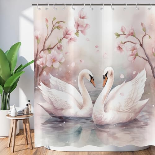 ASDCXZ Swan Shower Curtain 180x180 cm - Image 2