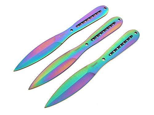 3er Set originales 3 Effektlack Rainbow Tomahawk Wurfmesser Set - Wurfdolch 22,5 cm - Dagger - Outdoor - Jagd- Survival - Messer - inklusive Cordura Holster - Anfänger Profi Wurfmesser Throwing Knives 3er Set originales 3 Effektlack Rainbow Tomahawk Wurfmesser Set - Wurfdolch 22,5 cm - Dagger - Outdoor - Jagd- Survival - Messer - inklusive Cordura Holster - Anfänger Profi Wurfmesser Throwing Knives
