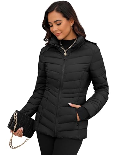 ANOTHER CHOICE Womens Packable Puffer Jacket, Lightweight Puffer Coat with Hood Winter Puffy Jacket for Women2