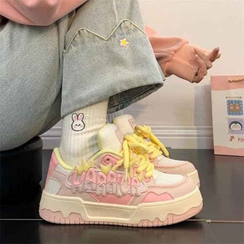 Kawaii Platform Shoes - Chunky Sneakers for Women, Breathable Mesh Platform Shoes, Aesthetic Shoes, Alphabet Elements2