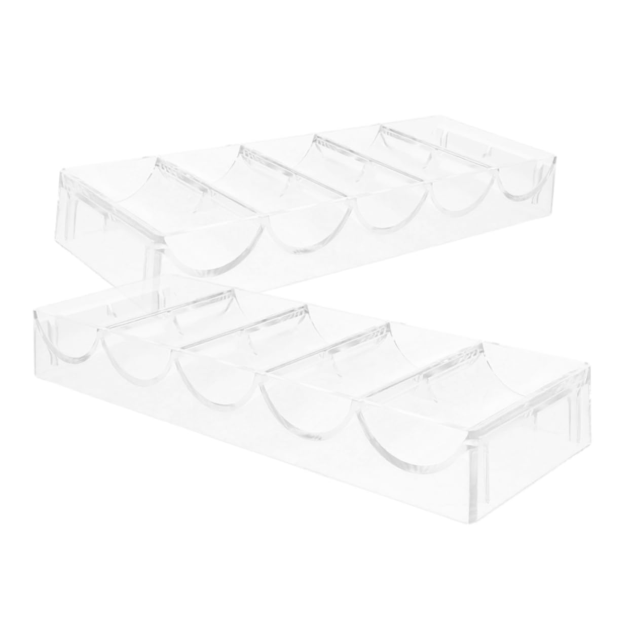 BESPORTBLE 2pcs Poker Chip Holder Multi Grid Storage Tray Wear Resistant Organizer for Chips Portable Compact Design for and Organization