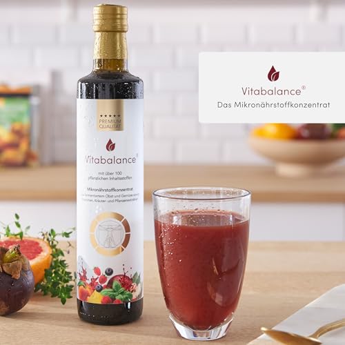 Vitabalance® Mikronährstoffkonzentrat 500 ml – 128 Zutaten inkl. fermentiertem Obst und Gemüse – für die tägliche Nährstoffversorgung | Vegan | 1-Monats-Vorrat