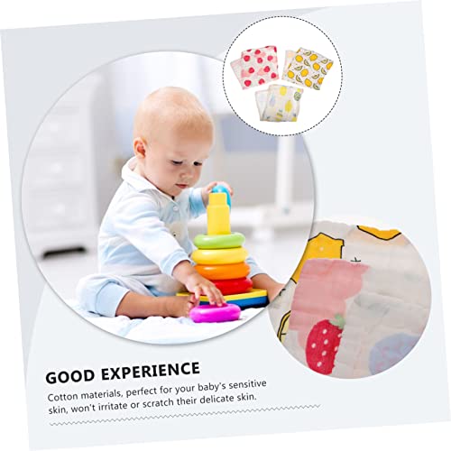 BESPORTBLE 3Pcs Washcloths Soft Cotton Burp Cloths for Newborns Multi Functional Face Towels Quick Absorbent Drool Towels Pineapple Lemon Strawberry4