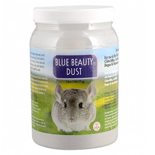 Lixit Blue Beauty Chinchilla Dust Powder - Dry Bath Grooming Dust for Hamsters Gerbil Degus and Small Animals - Made in the USA (3 Pound)