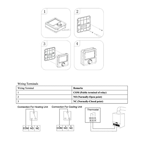 Thermostat de chauffage suspendu JFDBGU avec écran LCD - 3