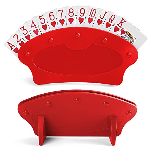 2 Pcs Support de Jeu de Cartes, Porte Carte Enfant, Support Tenir Les Cartes, Support Cartes À Jouer, pour Enfants, Adultes, Personnes âgées, Handicapés, 21,5 × 10 cm, Matériau ABS, Non Toxique