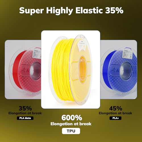 Image of AMOLEN 95A TPU 3D Printer Filament, 1.75mm Glow in The Dark Yellow, Soft TPU Flexible 3D Printing Filament, Best with UV Lamps, 1kg Spool, Dimensional Accuracy + /- 0.02 mm, Fit Most 3D Printers