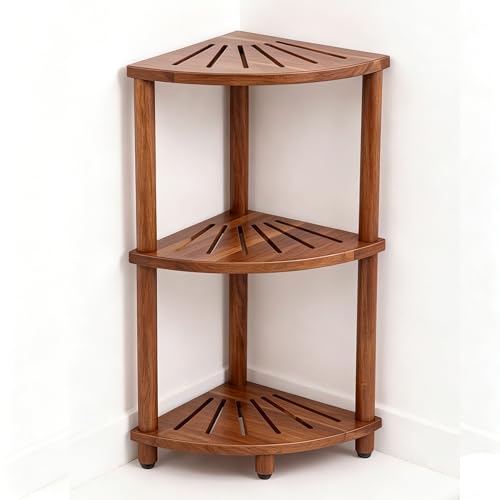 Topspeeder Corner Shelf Shower Caddy Stand 3 Tier for Bathroom Space Saving Shower Organizer Corner Stand Bathroom Shelves for Inside Shower - Home Decor & Bathroom Storage Acacia