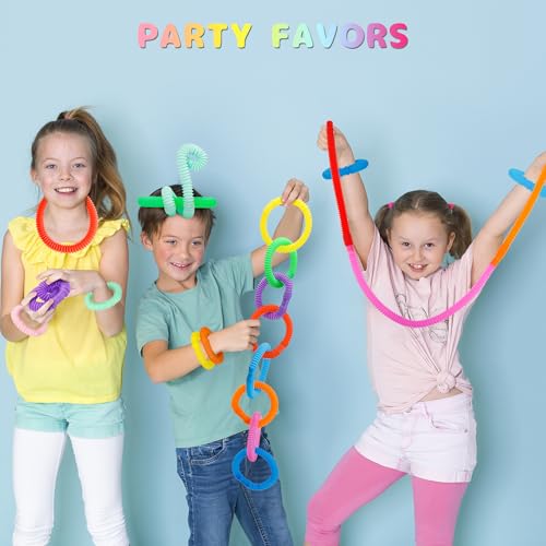 Pop Tubes Sensory Toys - 30 Pack Stretchy Fidget Toys with 10 Colors, Stress Relief Toys for Kids & Adults, Autism Sensory Tools, Party Favors, Classroom Prizes, Travel & Therapy - Image 8