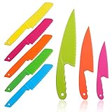 8 Pcs Kid Plastic Kitchen Knife Set for toddler, Toddler's Cooking Knives Children's Safe Cooking Chef Nylon Knives for Fruit, Bread,Cake,Salad,Lettuce Knife