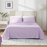 Bedsure Sheet Sets Queen Size - Extra Deep Pocket Sheets Lavender, Light Purple Sheet Set 4 Pieces, Breathable & Cooling Bed Sheets, Fits Extra Deep Mattress 16-24 inches