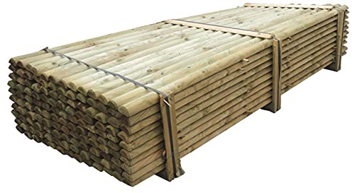 Ferritalia MEZZIPALI PINI IMPREGNATI in Autoclave per RECINZIONI E STACCIONATE E Altri Usi (10 Centimetri, 3 Metri)