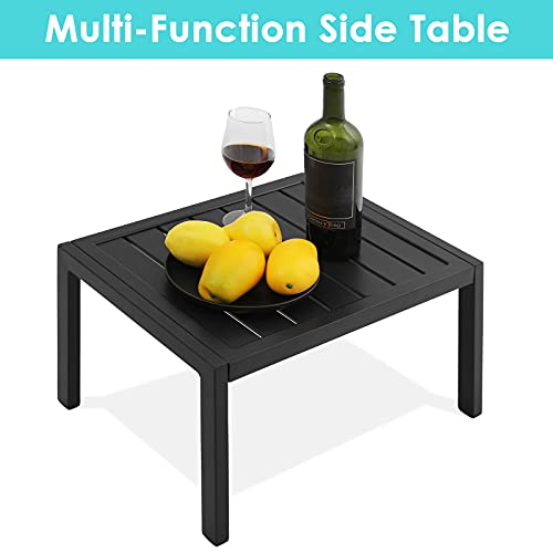 Athlike 3 Pcs Poolchairs Patio Chaise Lounge Set With Headrest, 5-Level Adjustable Sunbathing Tanning Poolside Lounger Recliner Chairs With Side Table For Outdoor Beach (Blue, 4 Chairs And 2 Tables) #TOP4