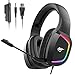 havit Cuffie gaming PS4 Cuffie da gioco con microfono a riduzione del rumore Illuminazione RGB Surround Sound, controller 50MM per Xbox One/PC/Mobile （2025d, nero）