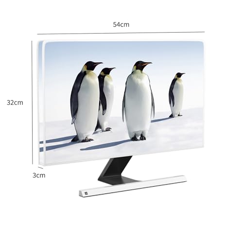 Image of Penguin Waterproof Computer Monitor Cover 22, 23, 24, 25 Inch Cute Animals in Snowfield Laptop Computer Cover for Home Office Decoration Anti-Static Dustproof Protective Cover for LCD /LED /HD