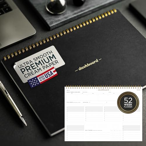 Ink+Volt Dashboard Spiral Deskpad | Undated Weekly Planner Notepad w/