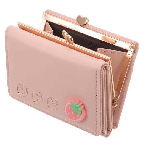 FRCOLOR Cute Mini Wallet for Women Portable PU Cartoon Coin Purse with Multiple Card Slots Compact Lightweight Design for Small Change Holder and Credit Card Organizer