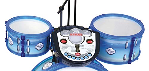 Bontempi 52 5602 - Batteria a tre elementi e Partner Elettronico, 0-14 anni, munita di sgabello e bacchette, Altezza approssimativa: 68 cm