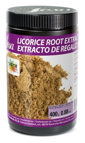 SOSA Extracto de regaliz en polvo - Taste colour colorante marrón tierra característico y potenciador de sabor regaliz - Bote 400grs