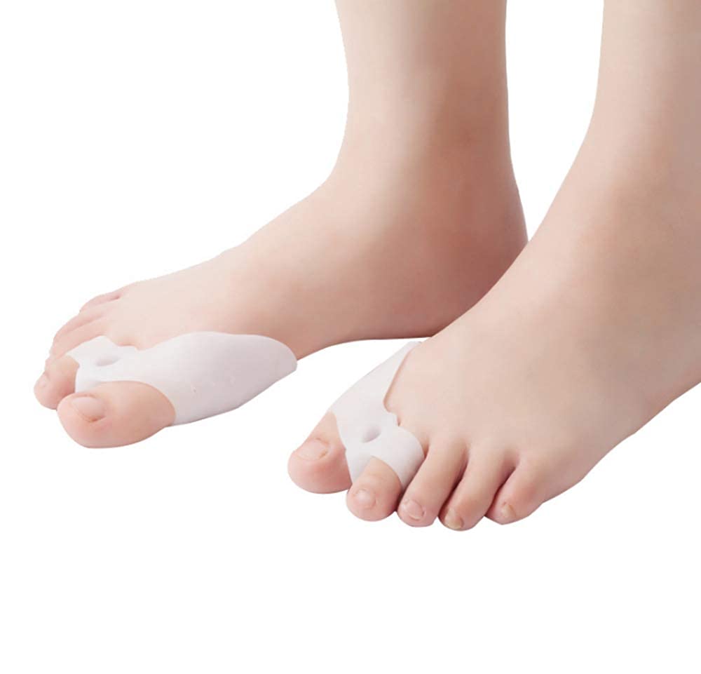 4 Paia di Protezioni e protettori in Gel per l'alluce, Separatori in Gel per Le Dita dei Piedi, Cuscinetti, correttori per alleviare Il Dolore causato da Dita storte, Pre