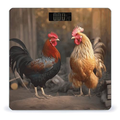 Báscula digital para baño Rooster y Chicken precisa hasta 180 kg miniatura 1