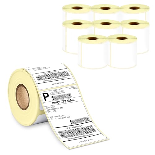 Image of GLUN Direct Thermal Label Rolls 4x6 (100x150mm), 400 Labels per Roll, Perfect for Shipping and Thermal Printers Pack of 9
