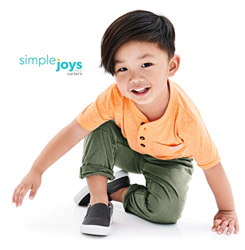 Simple Joys by Carter's Baby Boys' Toddler 3-Pack Short Sleeve Henley, Orange, Blue, Red, 2T