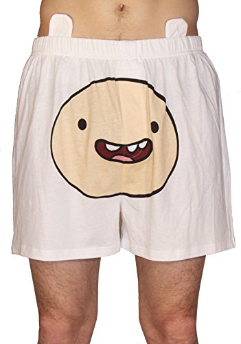 Adventure Time Finn the Human Face Adult Boxer with Stash Pocket Ears at Waistband (Adult Large)