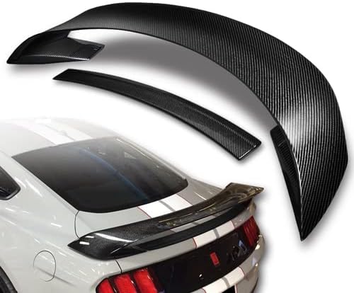 Alerón de fibra de carbono real negro estilo GT350R para maletero trasero compatible con Ford Mustang Coupe 2015-2020, 2016 2017 2018 2019