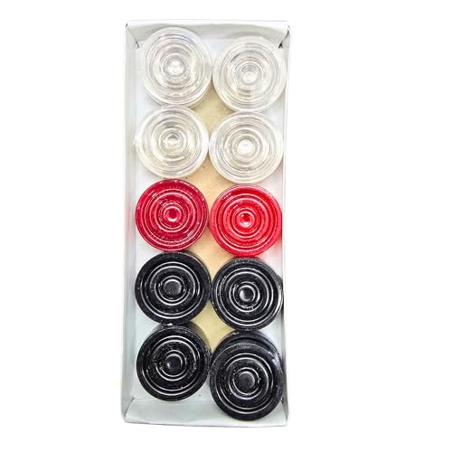 Image of AOKO 20 Crystal Carrom Coin with 1 Premium Striker and 1, 5gm Disco Carrom Powder Carrom Pawns (Pack of 20)