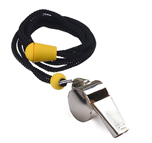 Giveet Metal silbato con cordón, acero inoxidable y duradero, extra alto árbitro entrenador silbatos para fútbol, baloncesto, fútbol, escuela, Lifeguard emergencia