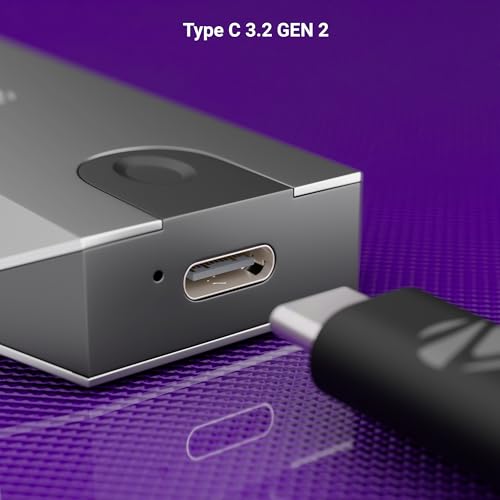 Image of Zebronics M.2 NVMe Enclosure, PCIe 3.0, Max. 8TB Storage, Upto 10Gbps Transfer Speed, Supports 2230 /2242 /2260 /2280, Type-C 3.2 Gen2 Connector, Windows, Mac, Linux Support, Aluminum Case (CN101)