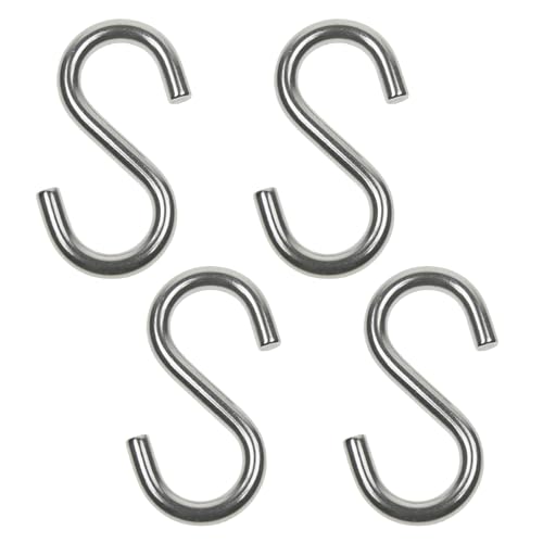 Wideskall (03C-TD02)_A0 ® 1.75 Inch Inch Heavy Duty Small Zinc Plated Steel S Shaped Type Utility Hooks Hanging Hooks Chrome cover