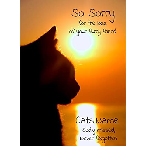 Personalised Pet Cat Loss Sympathy Card Cover