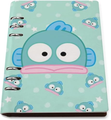 はんぎょどん 日記帳 スケジュール帳 学生 バインダーノート メモ帳 システム手帳 ルーズリーフノート PUレザー A5サイズ 6穴 リングノート90枚収容 文房具 オフィス用品 プレゼント 贈り物