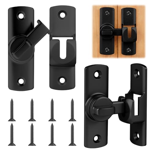 AOOSU Verrou De Porte Coulissante, 2pcs 90/180 Degrés Loquet Porte Coulissante, Serrure de Portes...