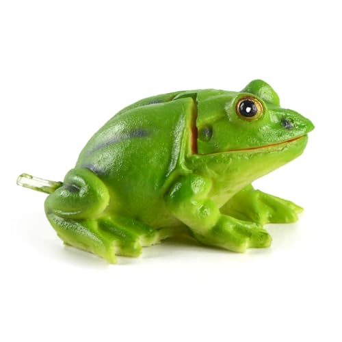 Image of Saim Aquarium Small Frog Air Bubbler Decorations Resin Animal Funny Frog Sculptures Aerating Action Frog Ornament, Oxygen Bubble Resin Crafts for Aquarium Fish Tank Decor, Green