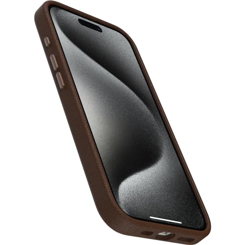 Image of OtterBox iPhone 15 Pro Symmetry Series Cactus Leather for MagSafe - Rich Adobe (Brown), sustainably sourced, Snaps to MagSafe, Ultra-Sleek, Raised Edges Protect Camera & Screen