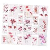 Beavorty 21個 ステッカー 一時的な 人工の の 一時的な体 シール ステッカー 花の の 花 論文