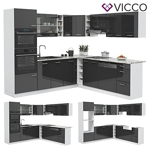 Vicco Küchenzeile Einbauküche Küchenschränke R-Line Weiß Küchenmöbel - Image 8