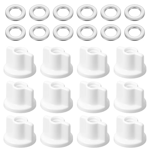 DOPENSPI Ensemble de 12 écrous de fixation pour siège de WC, filetage M6, écrou arrière et rondelles en acier inoxydable, accessoires de remplacement pour...