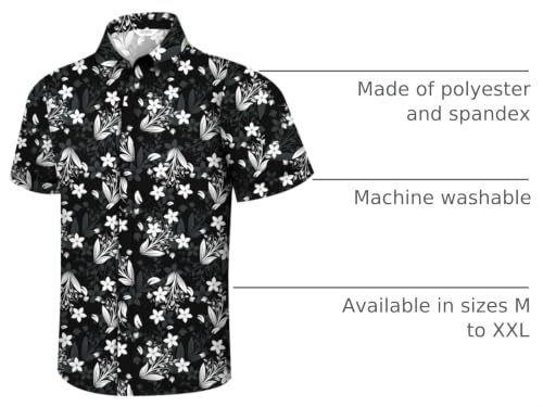 Image of Hawaiian Shirt for Men Tropical Shirts Summer Beach Button Down Short Sleeve Luau Aloha Floral Cruise Vacation Outfit 2026