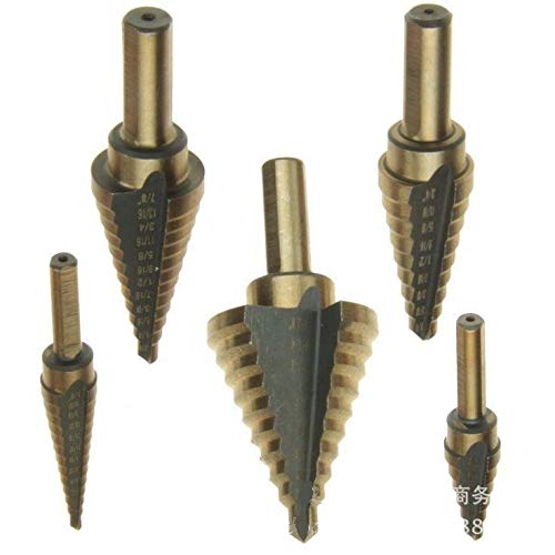 5pcs/Set HSS COBALT MULTIPLE HOLE 50 Sizes STEP DRILL BIT SET With Aluminum Case Arrival